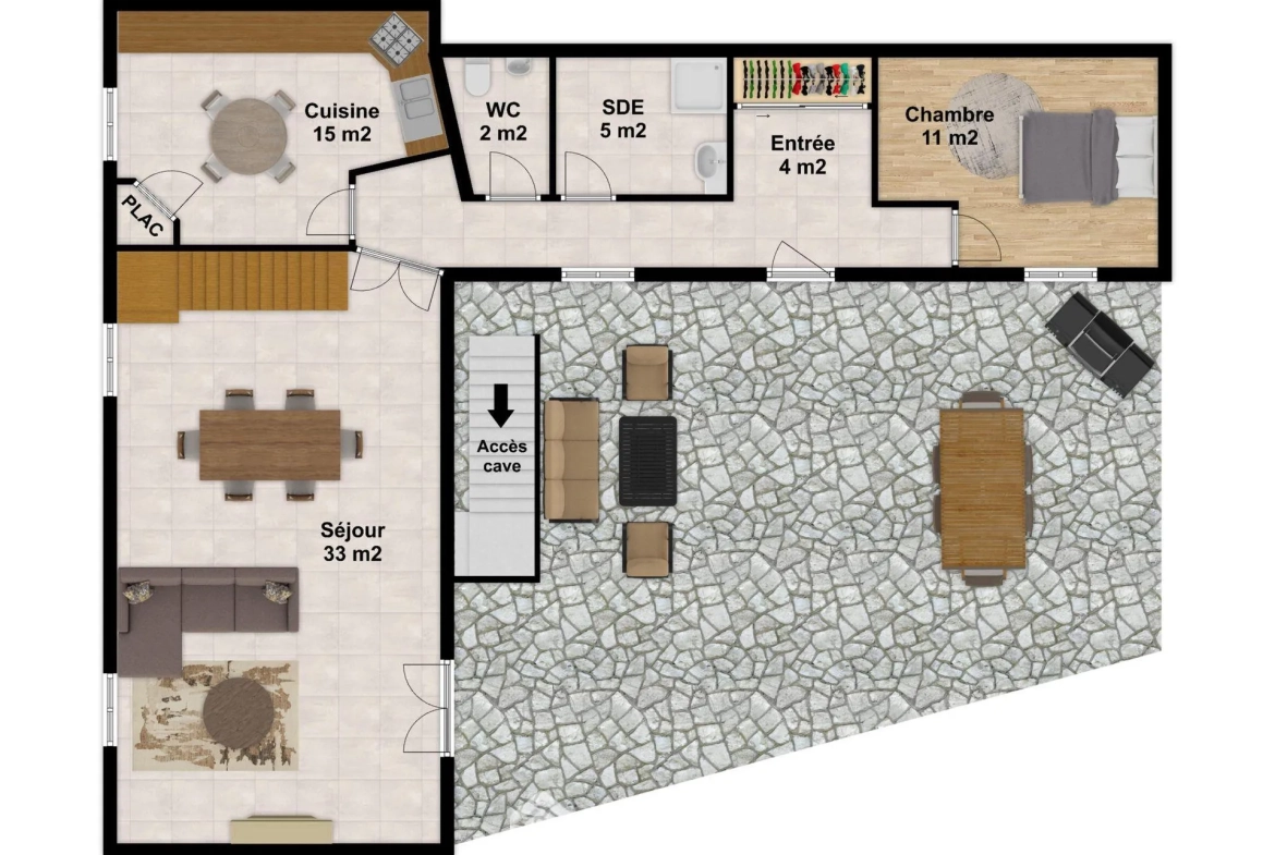 Maison en pierre de 160 m² à Lavoux – 5 chambres, garage, jardin, proche Poitiers 