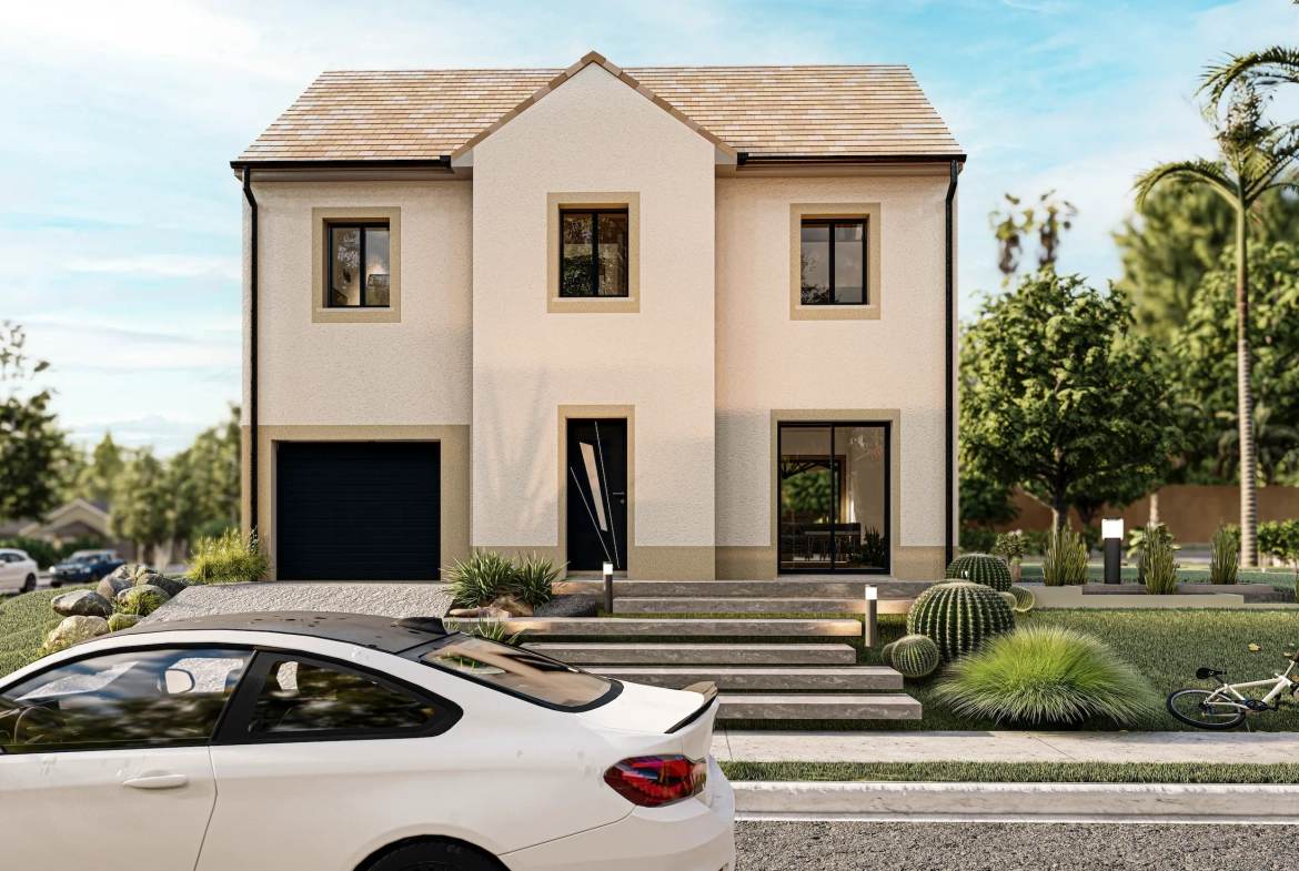 Maison neuve de 80 m² avec 3 chambres, garage et jardin à Houdan 