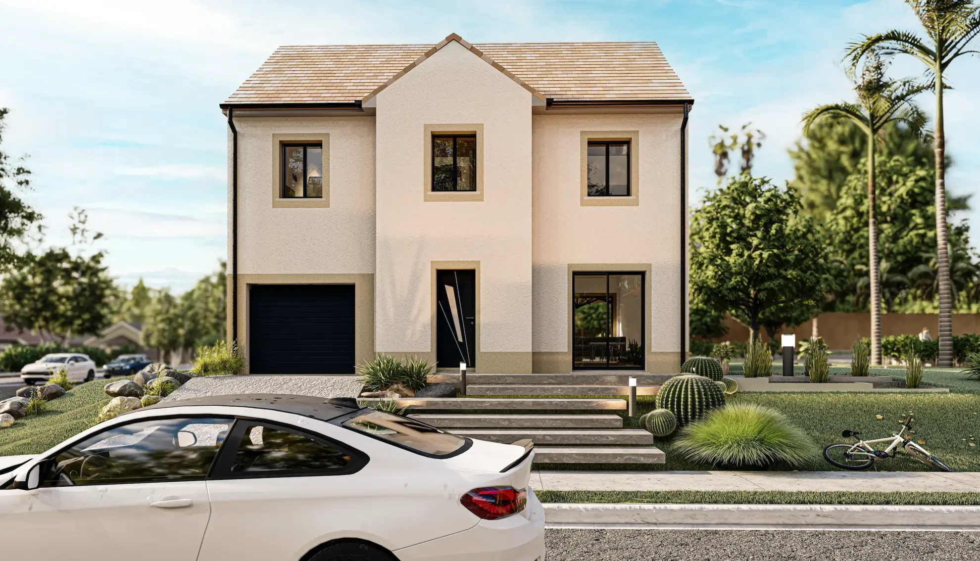 Maison neuve de 80 m² avec 3 chambres, garage et jardin à Houdan 