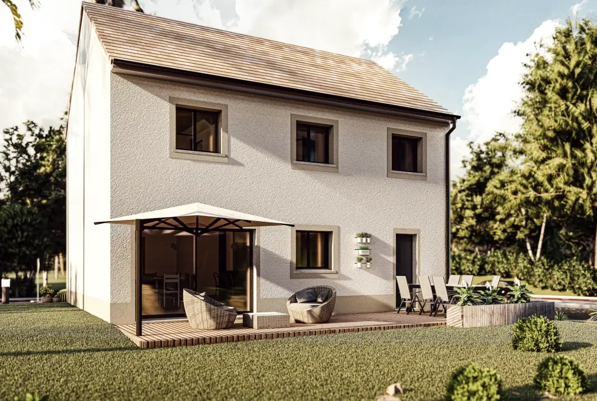 Maison neuve de 80 m² avec 3 chambres, garage et jardin à Houdan 