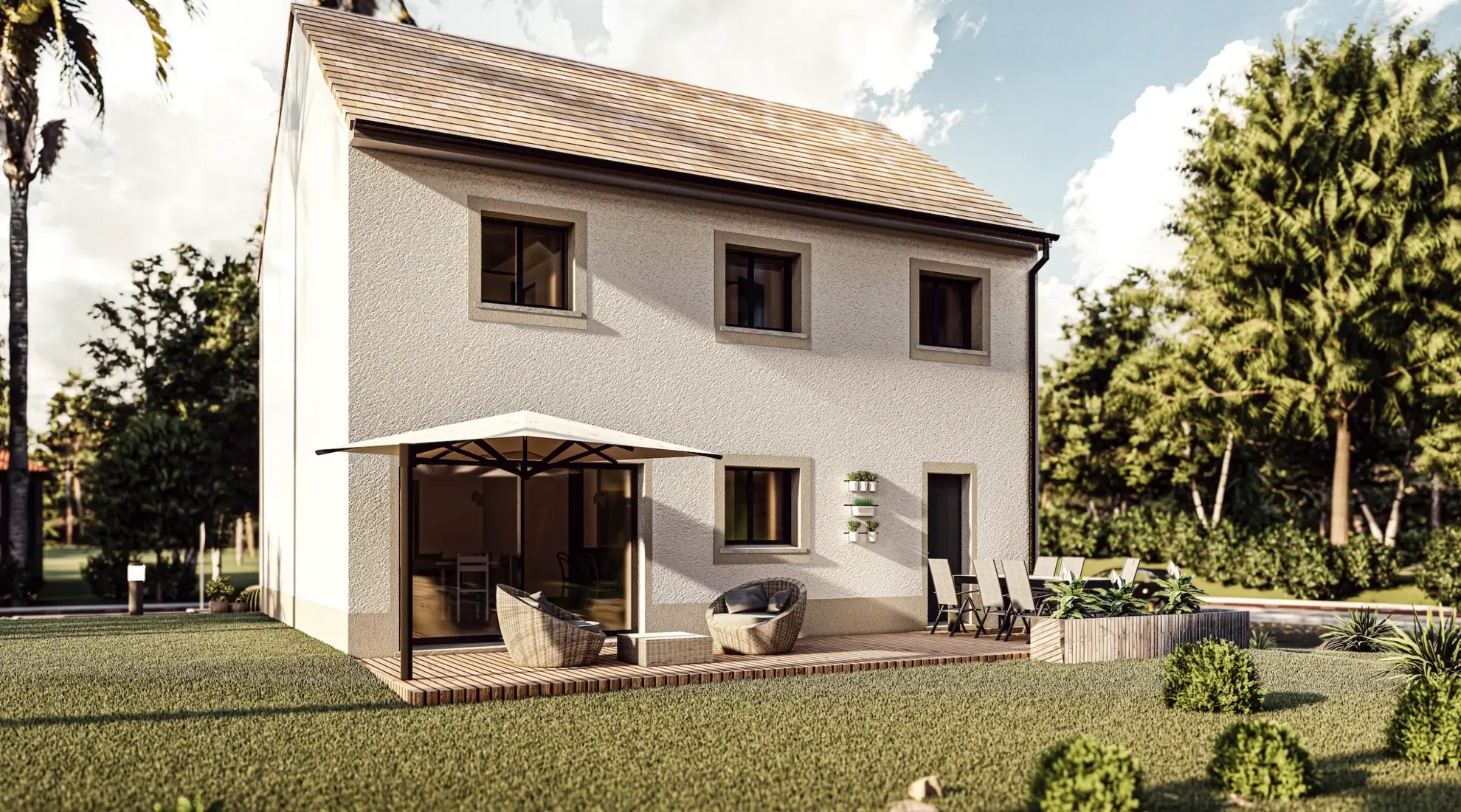 Maison neuve de 80 m² avec 3 chambres, garage et jardin à Houdan 