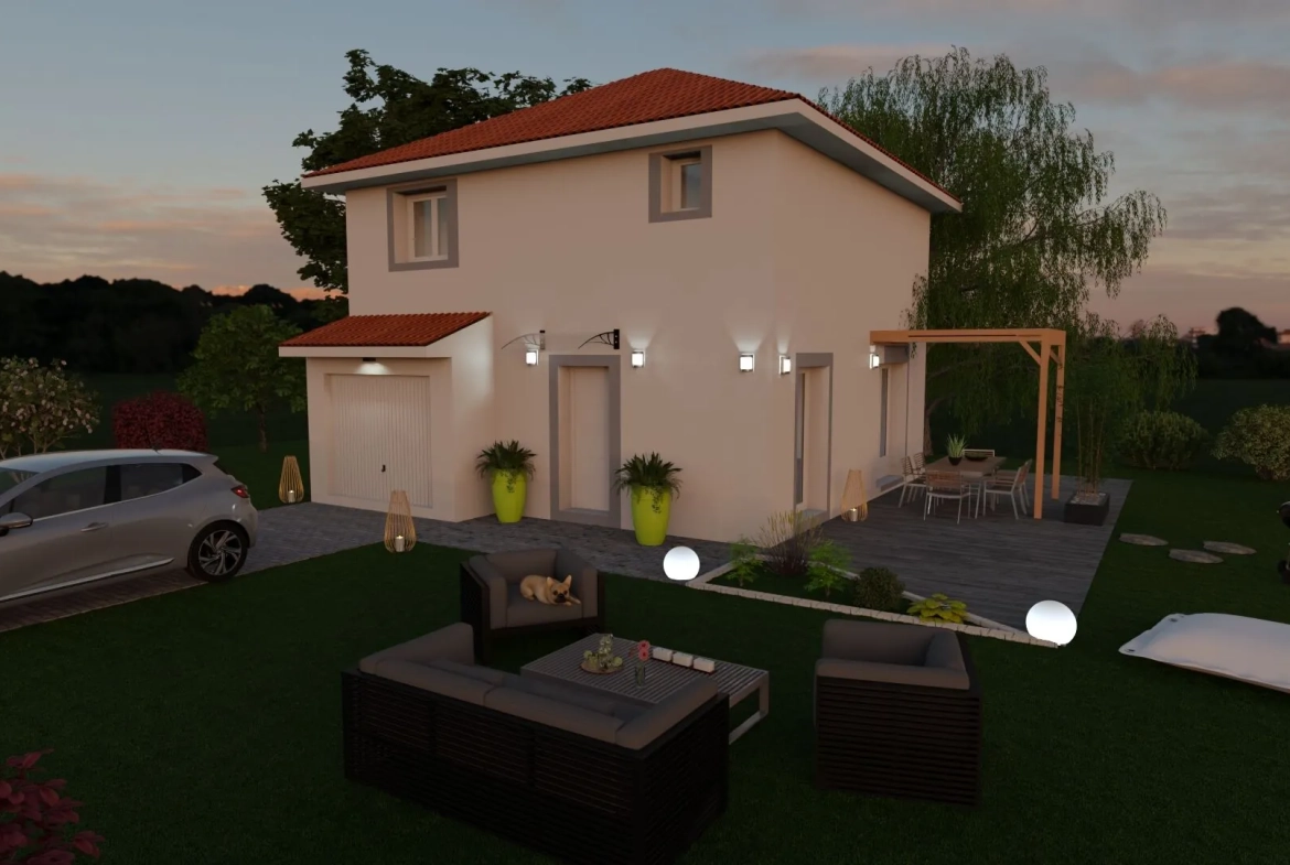 Construction d'une maison individuelle écologique de 90 m² avec garage à La Benc 