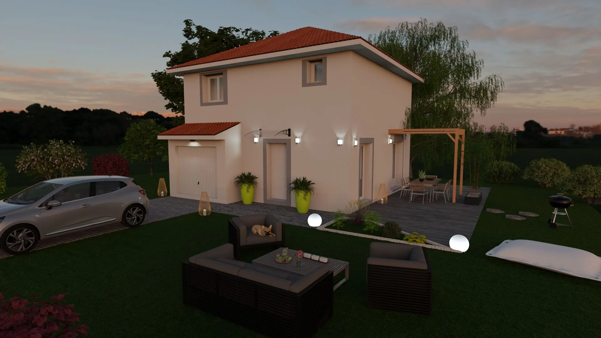 Construction d'une maison individuelle écologique de 90 m² avec garage à La Benc 