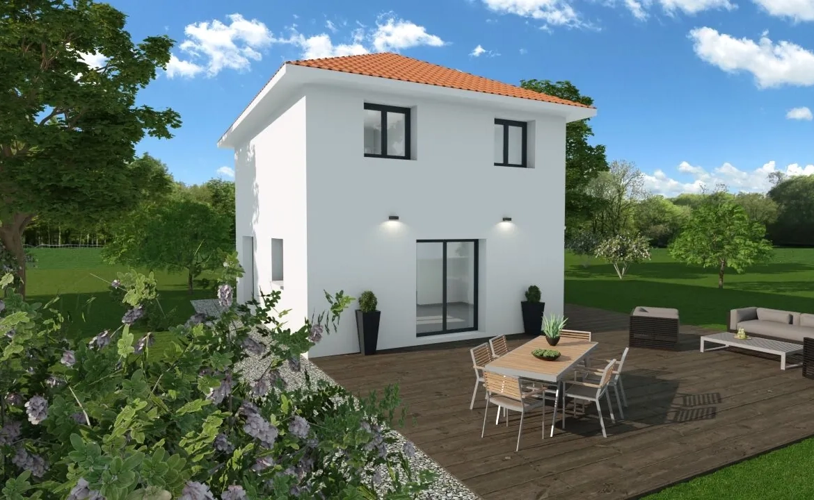 Construction d'une maison individuelle écologique de 90 m² avec garage à La Benc 