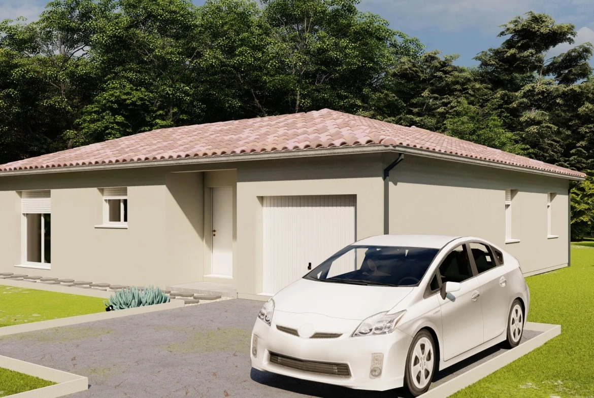 Maison neuve modèle LISBONE à Cours-de-Pile - 3 chambres, garage et terrain de 2690 m² 
