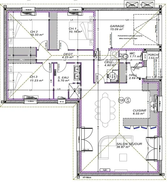 Maison neuve modèle LISBONE à Cours-de-Pile - 3 chambres, garage et terrain de 2690 m² 