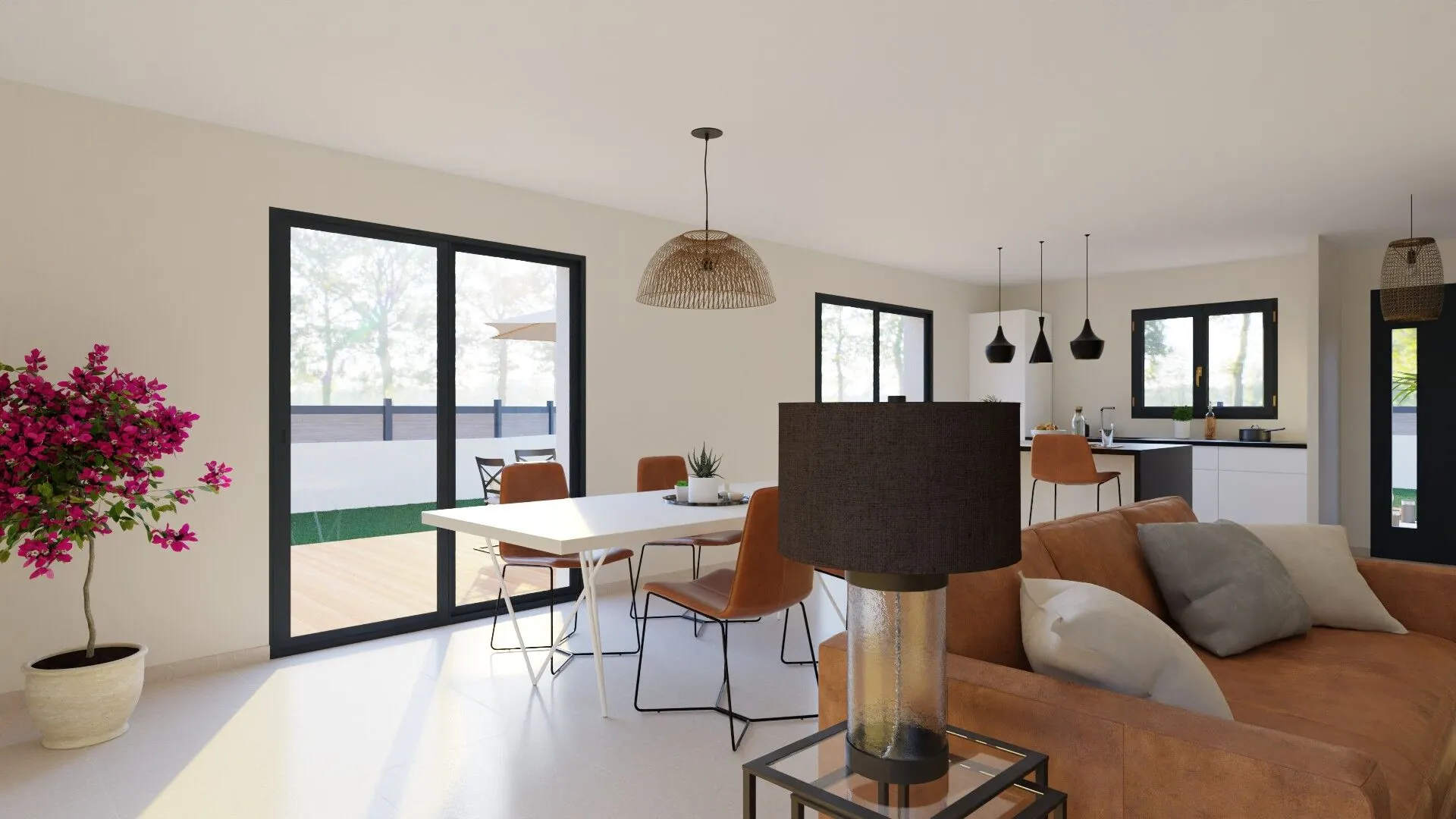 Maison neuve à construire à Le Chambon-Feugerolles avec 3 chambres et garage 