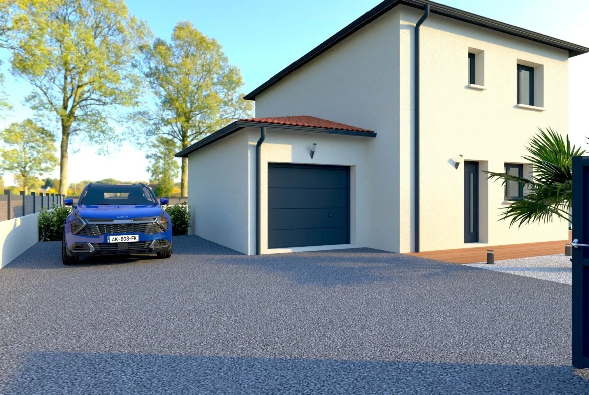Maison neuve à construire à Le Chambon-Feugerolles avec 3 chambres et garage 