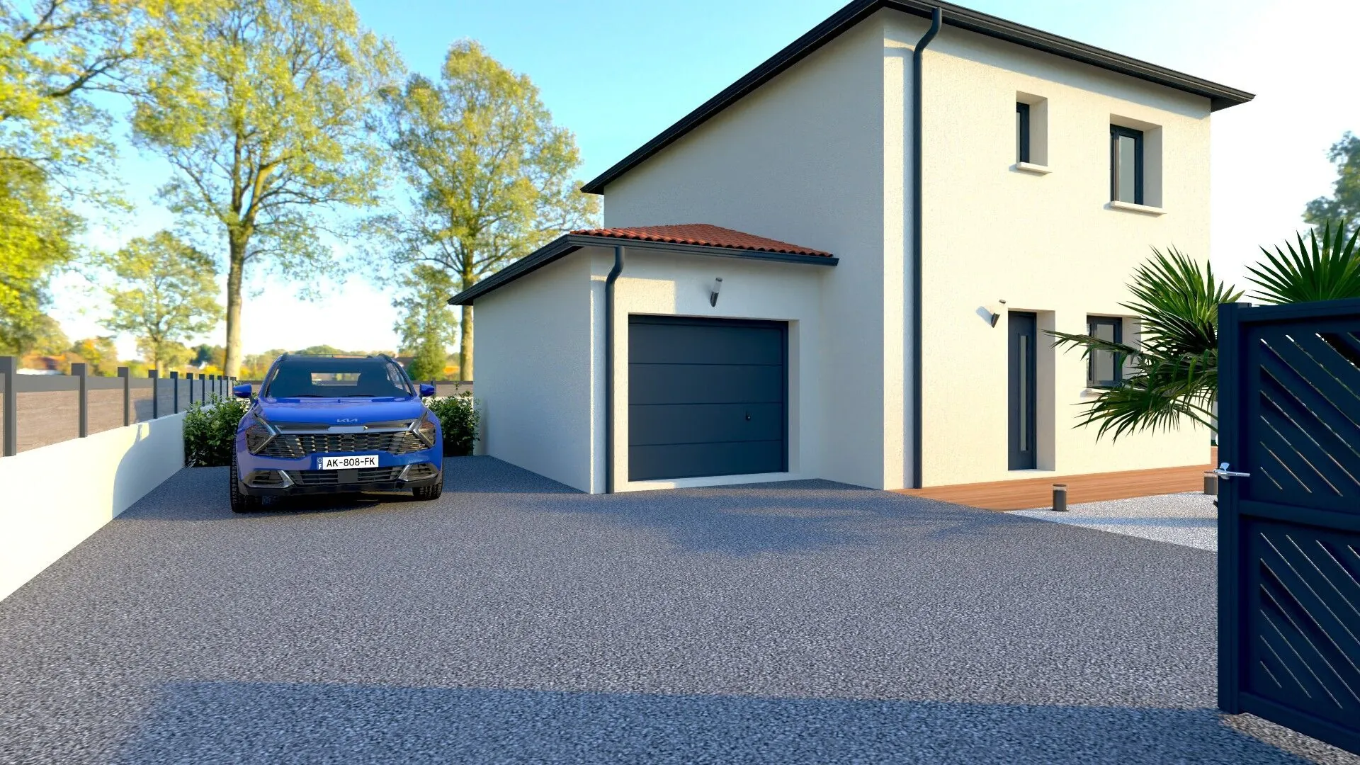 Maison neuve à construire à Le Chambon-Feugerolles avec 3 chambres et garage 