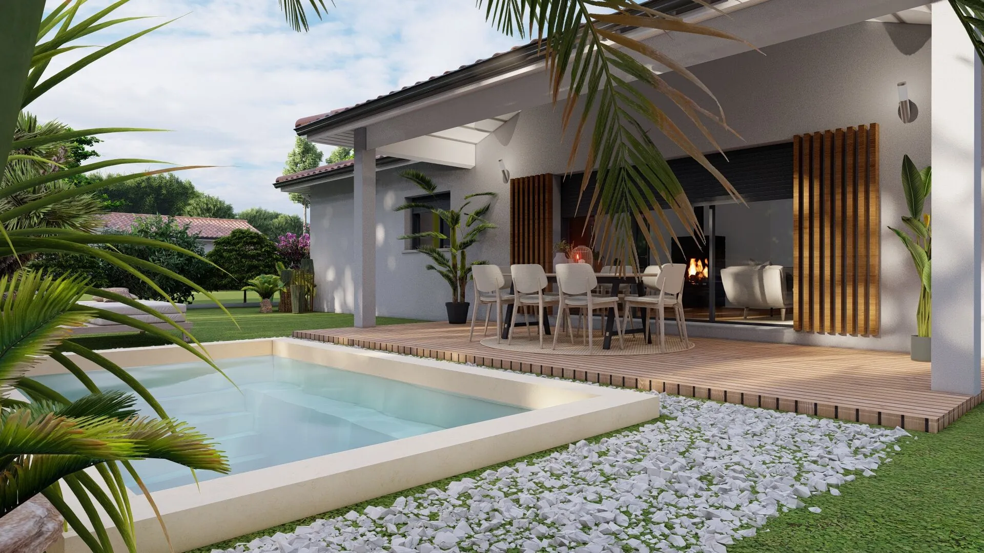 Maison contemporaine à Vielle Saint-Girons avec terrasse et terrain piscinable 