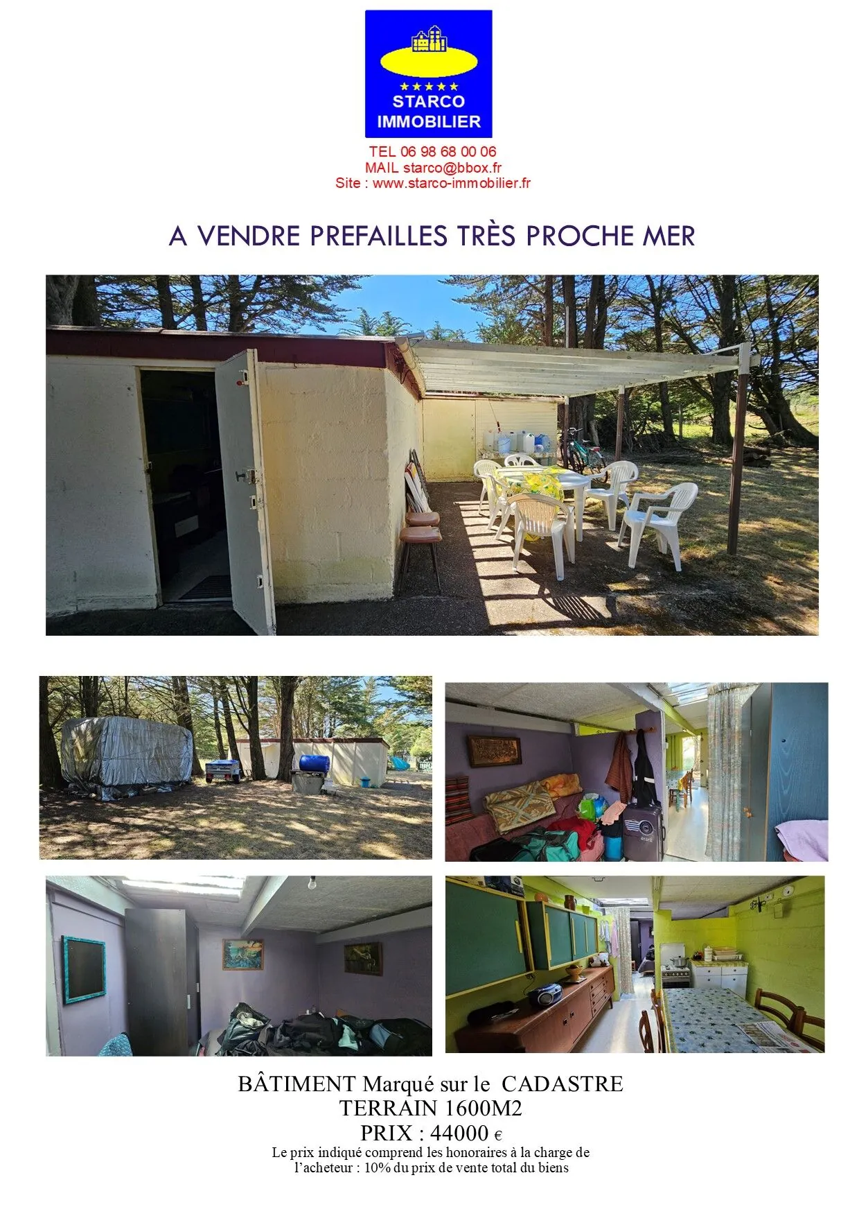Terrain à vendre à Préfailles de 1600 m² avec bâtiment et puits 