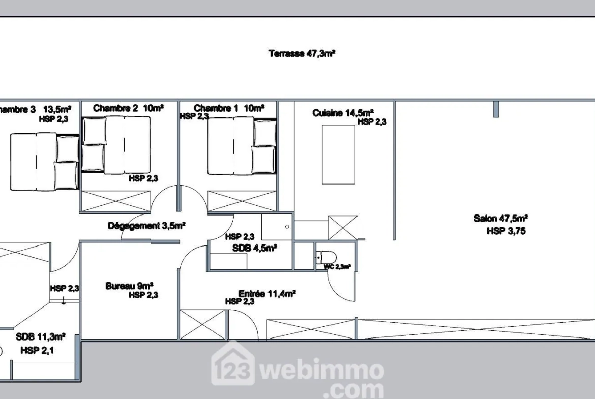Appartement de 5 pièces avec vue mer à Sète - Résidence de standing avec piscine 