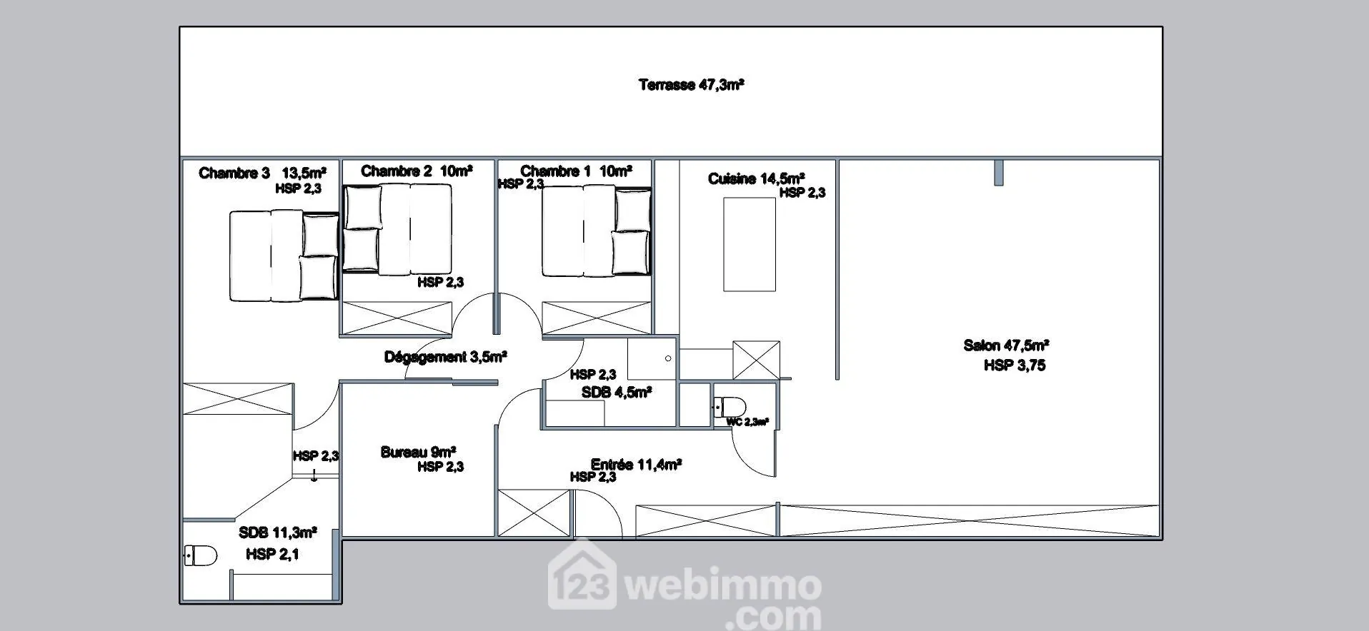 Appartement de 5 pièces avec vue mer à Sète - Résidence de standing avec piscine 