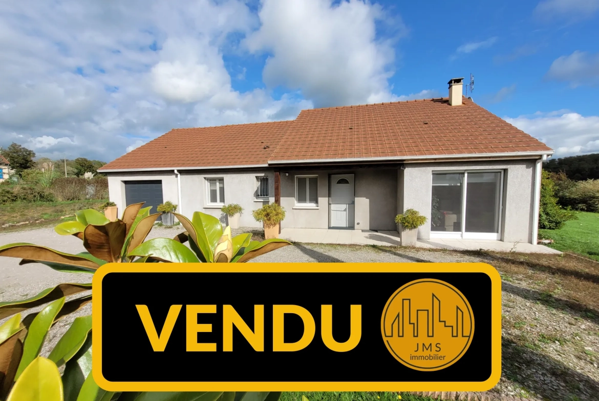 Maison récente avec grand terrain, vue campagne, proche A79 à Rocles 