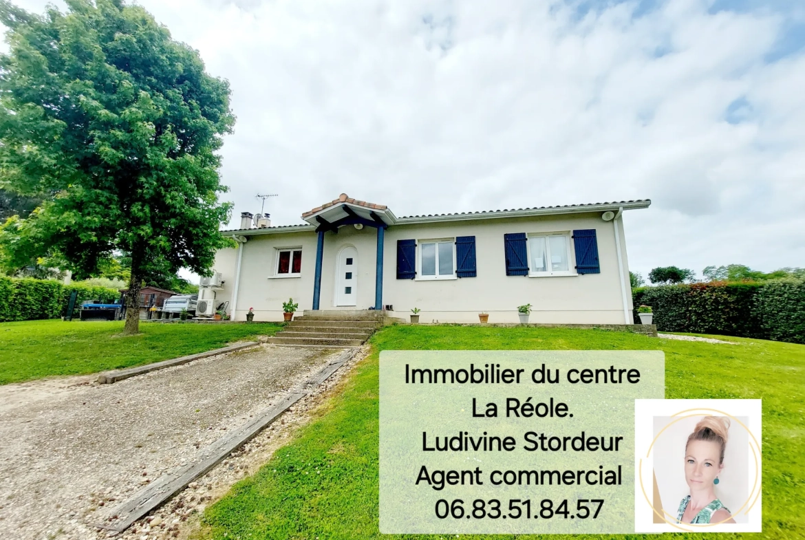 Maison de plain-pied avec piscine et garage proche La Réole - 110 m² 