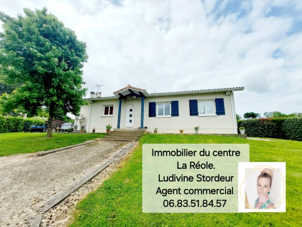 Maison de plain-pied avec piscine et garage proche La Réole - 110 m²