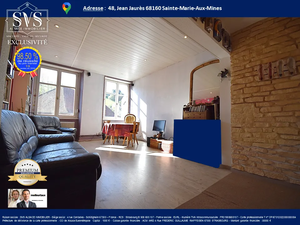 Appartement F4 de 70,61 m² avec jardin, cave et balcon à Sainte-Marie-aux-Mines 