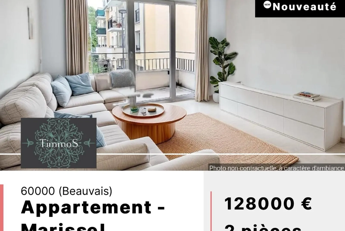 Appartement 2 pièces à vendre à Beauvais, avec balcon et parking, idéal premier achat ou investissement 