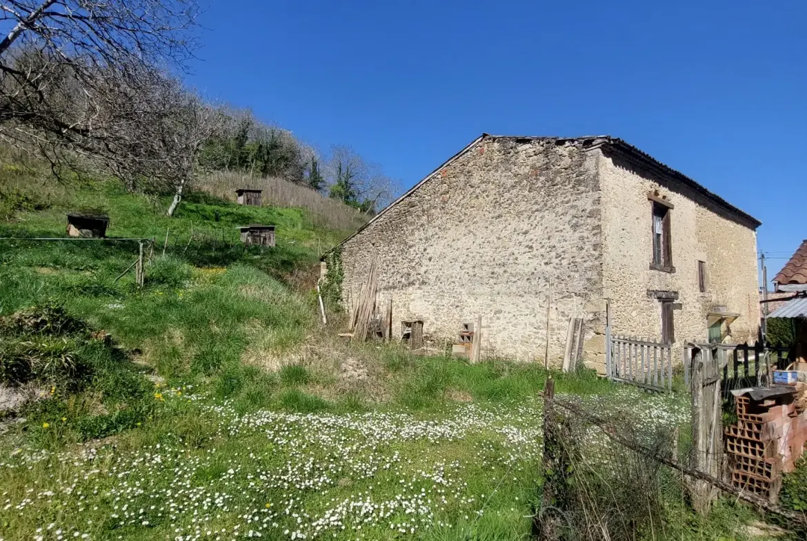 Maison en pierre à rénover de 110 m² avec jardin à La Réole 
