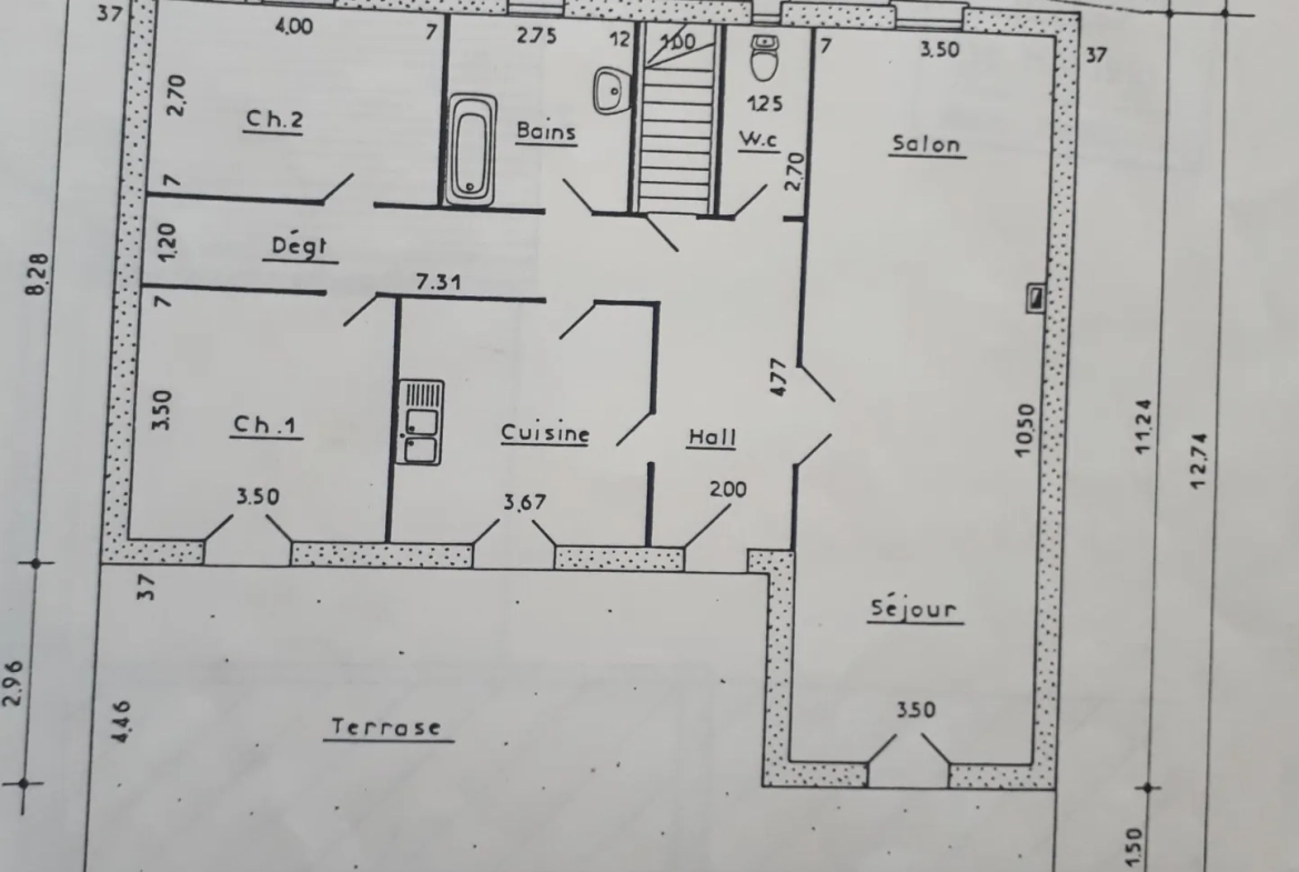 Maison 3 chambres avec terrasse, jardin et garage à Buxeuil 37160 