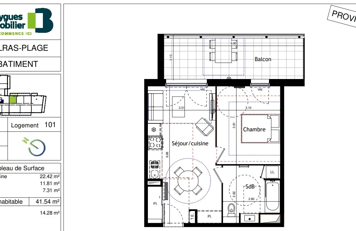 Programme immobilier neuf T2 à Valras Plage avec balcon et parking - Livraison 2027 