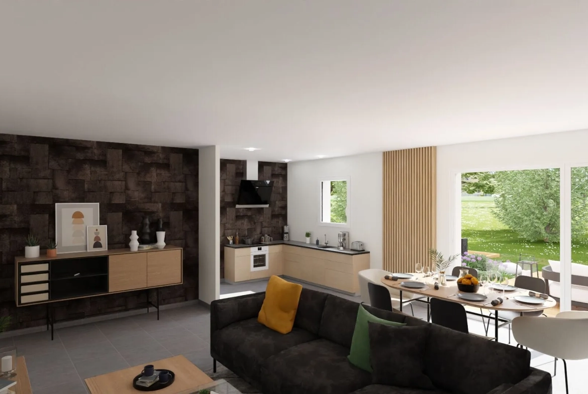 Maison neuve de 87 m² avec 3 chambres à Thuré, norme RE2020, garage et luminosité optimale 