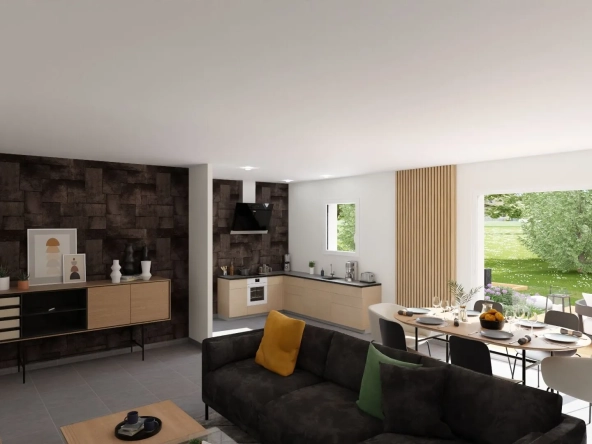 Maison neuve de 87 m² avec 3 chambres à Thuré, norme RE2020, garage et luminosité optimale