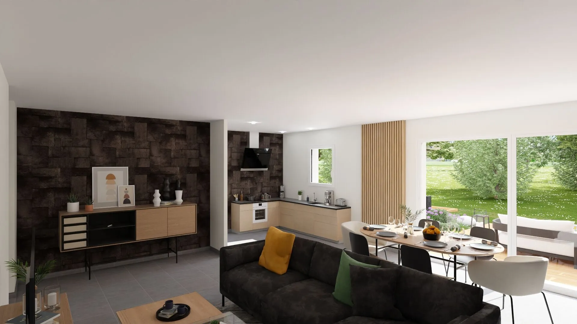 Maison neuve de 87 m² avec 3 chambres à Thuré, norme RE2020, garage et luminosité optimale 