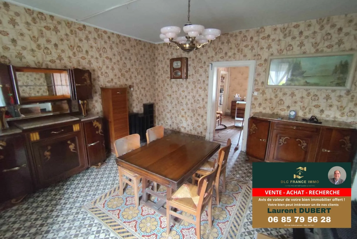 Maison à rénover avec potentiel à Aulnoye-Aymeries - Grand terrain et garage 