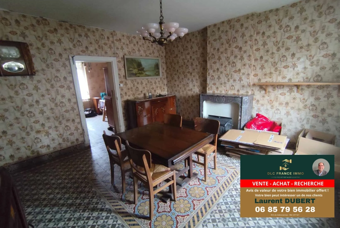 Maison à rénover avec potentiel à Aulnoye-Aymeries - Grand terrain et garage 