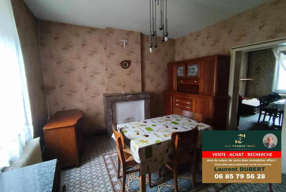Maison à rénover avec potentiel à Aulnoye-Aymeries - Grand terrain et garage 