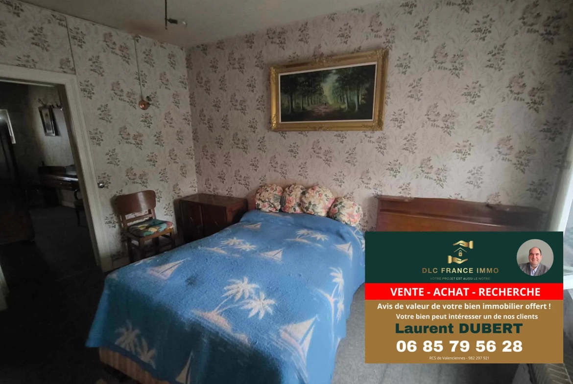 Maison à rénover avec potentiel à Aulnoye-Aymeries - Grand terrain et garage 