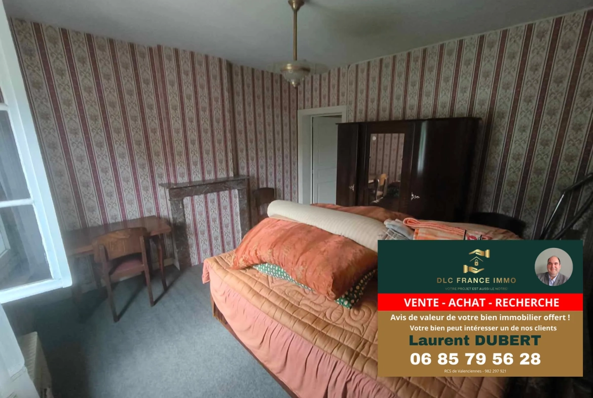 Maison à rénover avec potentiel à Aulnoye-Aymeries - Grand terrain et garage 