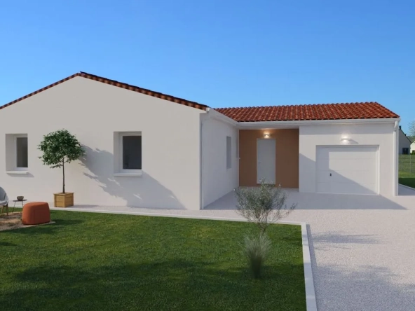 Maison neuve en L avec garage à Availles-en-Châtellerault – Modèle Majorque