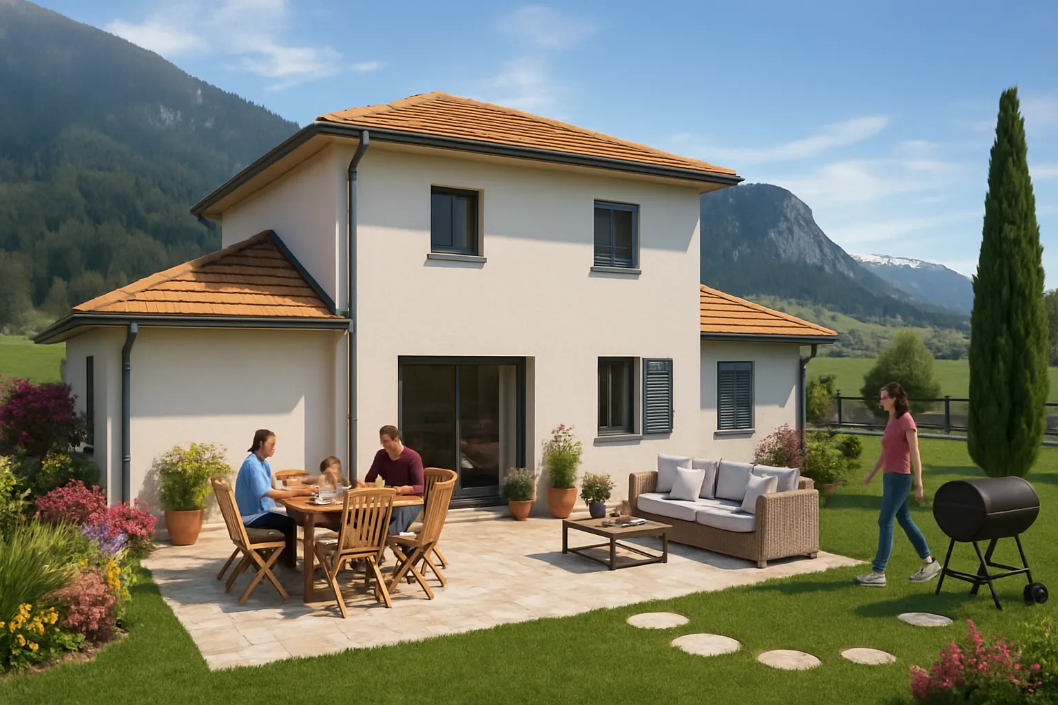 Maison neuve de 90 m² avec jardin sud à Pavillons des Alpes - Confort et Écologie 
