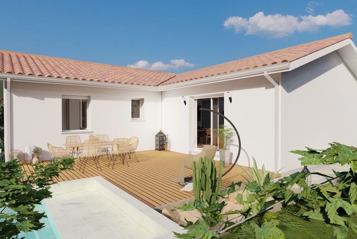 Maison Lisbonne en L avec 3 chambres et garage à Annesse-Et-Beaulieu 