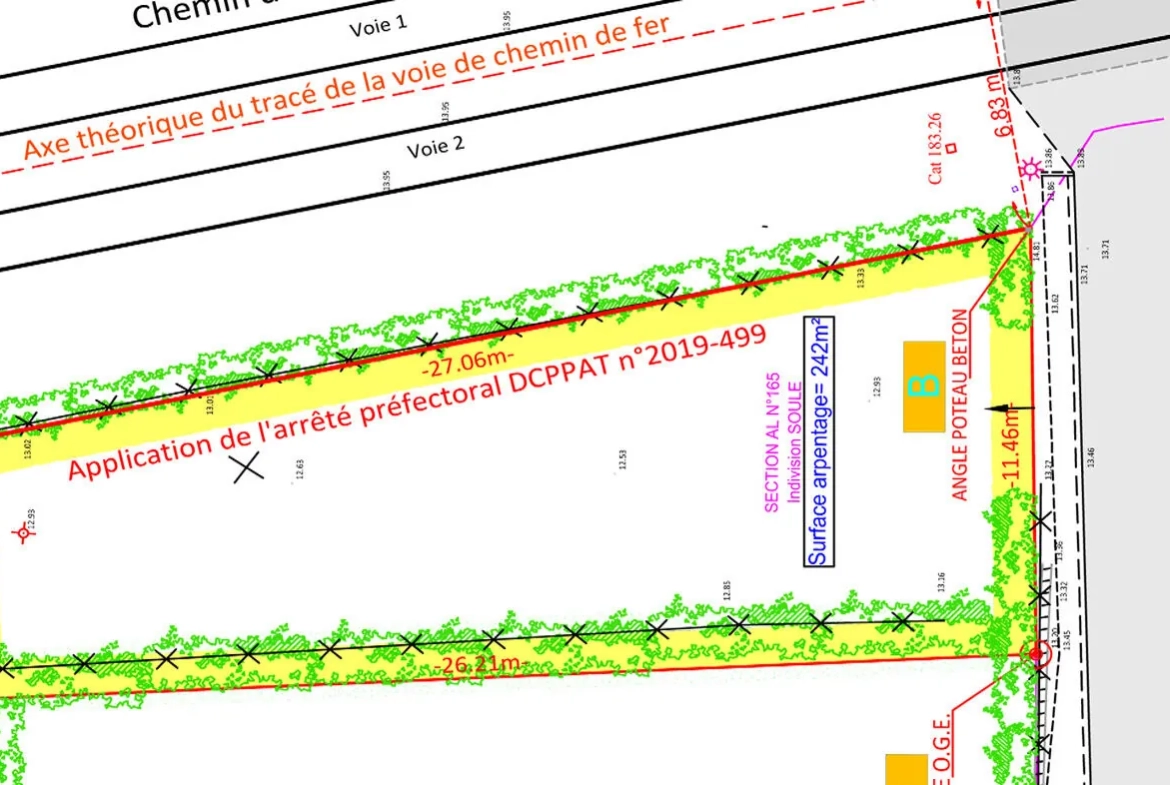 Terrain constructible plat de 242 m² à Labenne en vente 