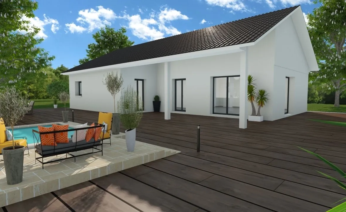 Construction maison individuelle de 90m² au Grand Lemps sur terrain de 530m² 