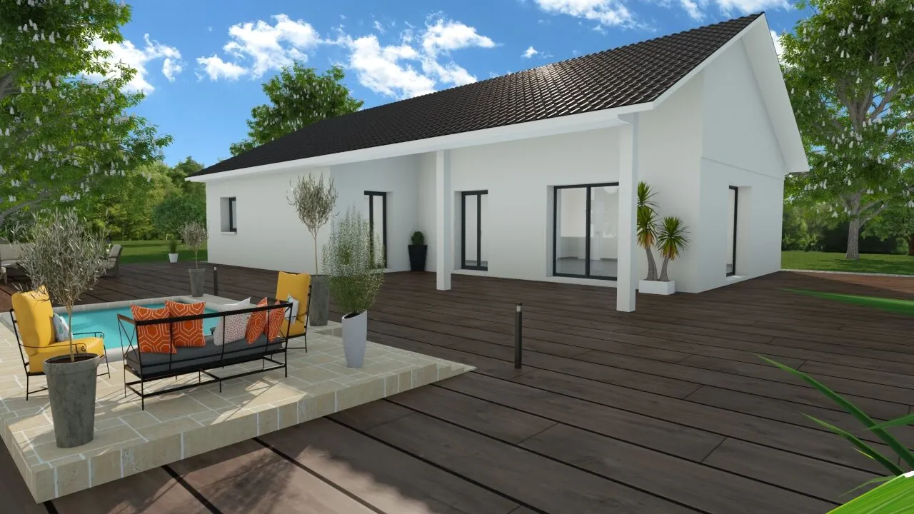 Construction maison individuelle de 90m² au Grand Lemps sur terrain de 530m² 