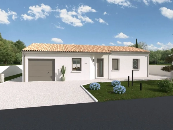 Maison neuve Malte de 88 m² avec garage et porche à Availles-en-Châtellerault