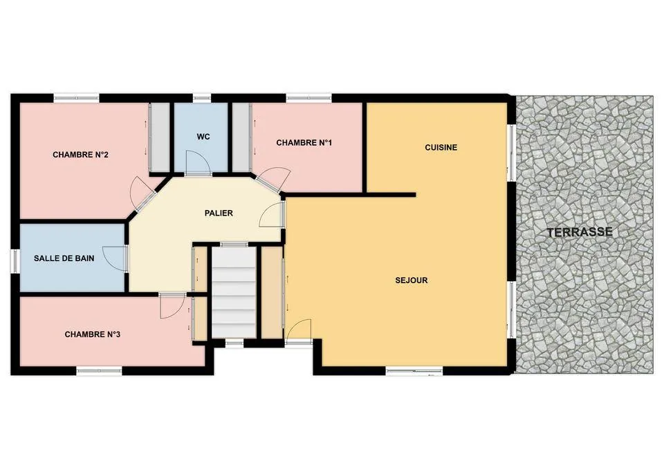Maison lumineuse de plain-pied à Descartes avec grand sous-sol et terrain de 1166 m² 
