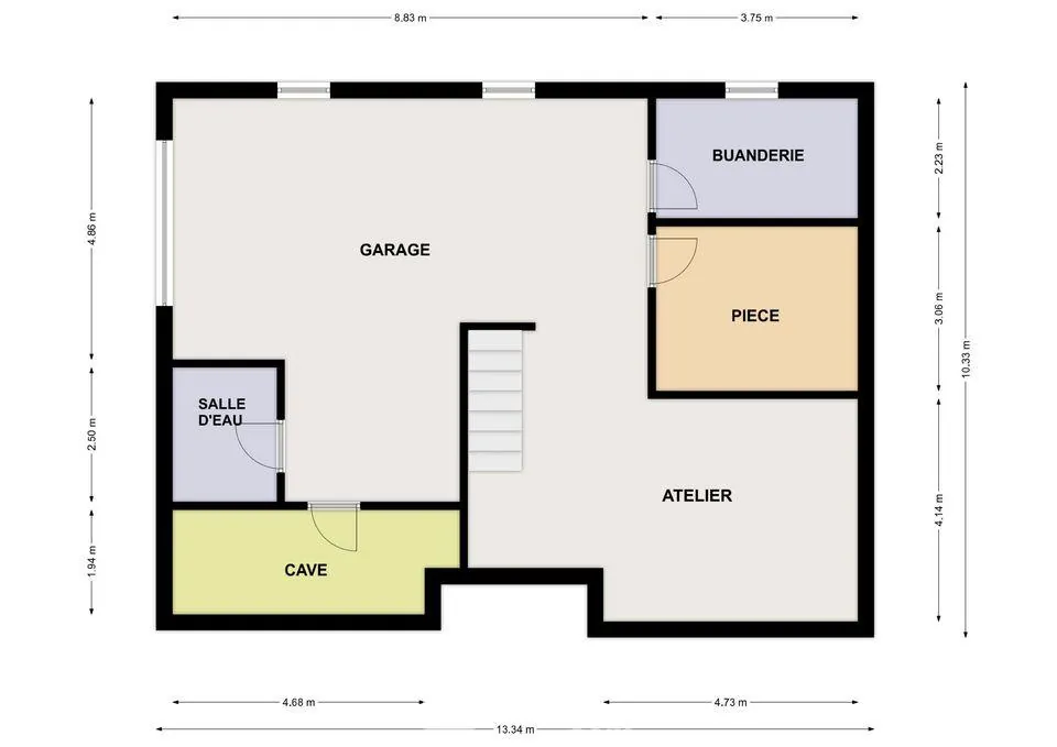 Maison lumineuse de plain-pied à Descartes avec grand sous-sol et terrain de 1166 m² 