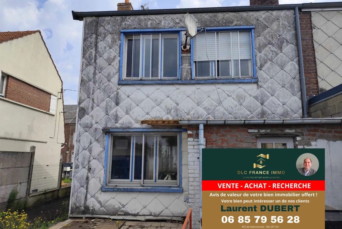 Maison semi-individuelle à vendre à Berlaimont avec 3 chambres et garage 