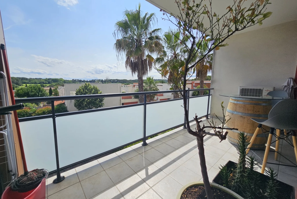 Appartement T2 loué avec terrasse et parking à Jacou - Investissement immobilier 