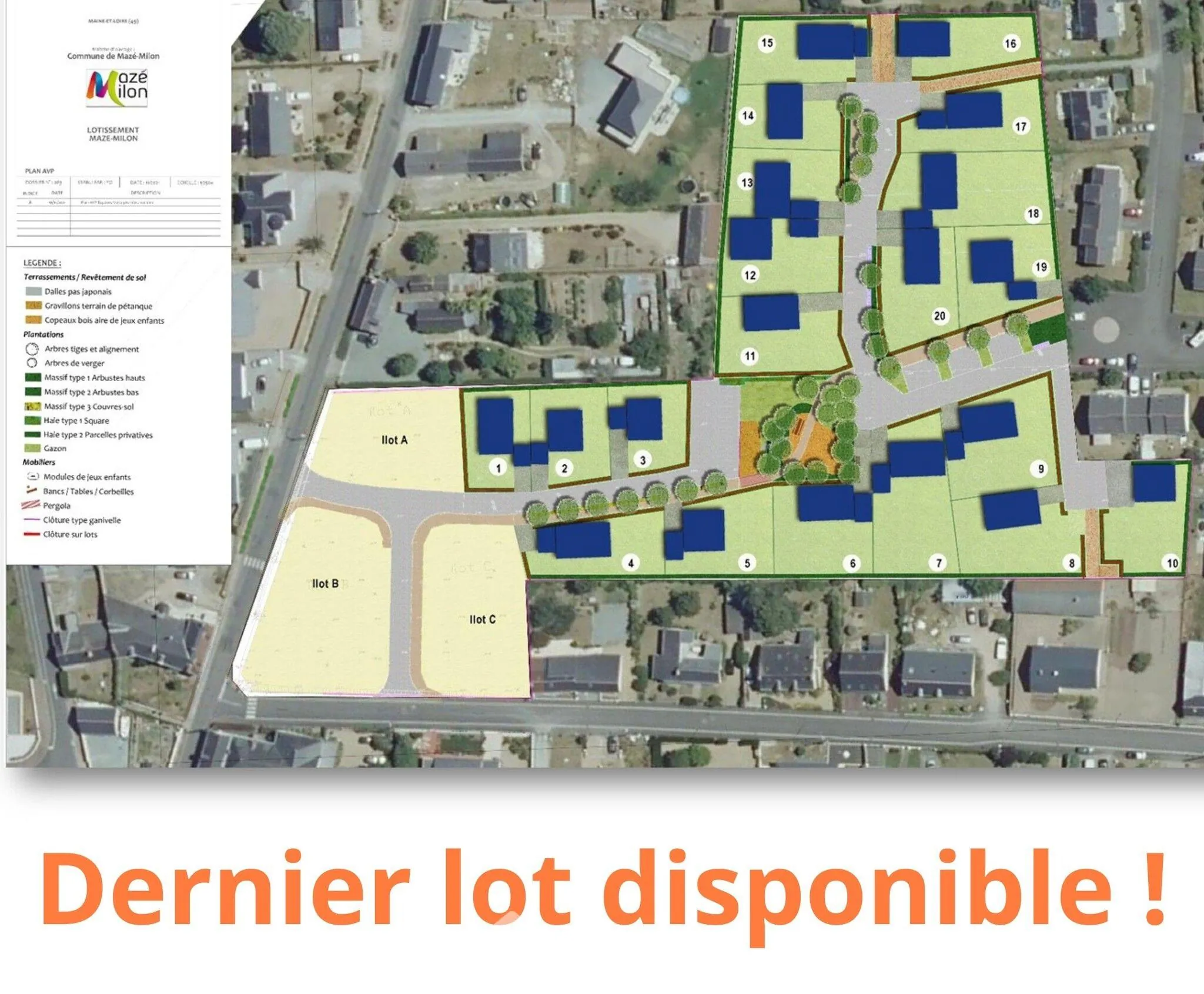 Terrain à bâtir de 589 m² à Mazé Milon près d'Angers 