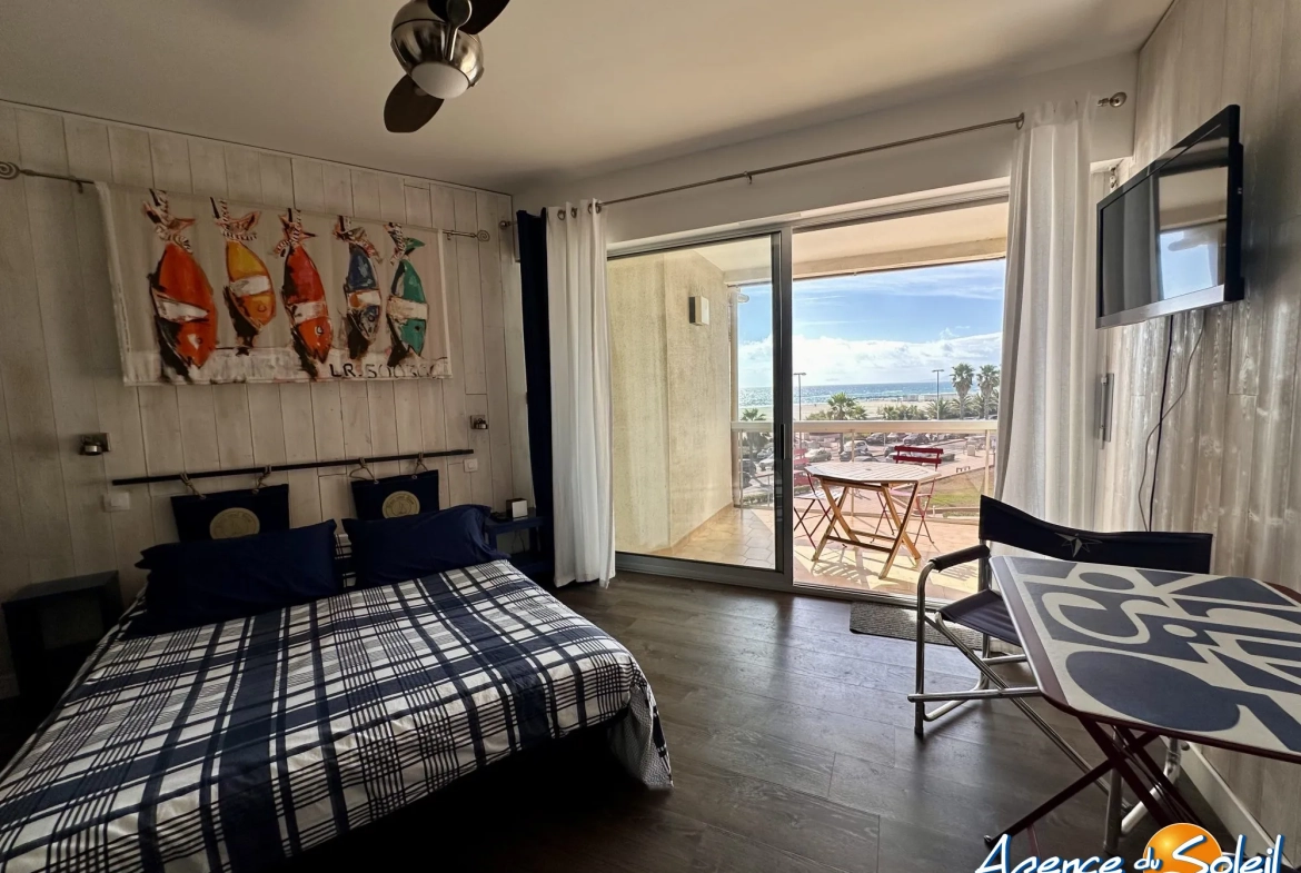 Studio rénové avec terrasse et vue mer à Canet Sud - Idéal investissement 