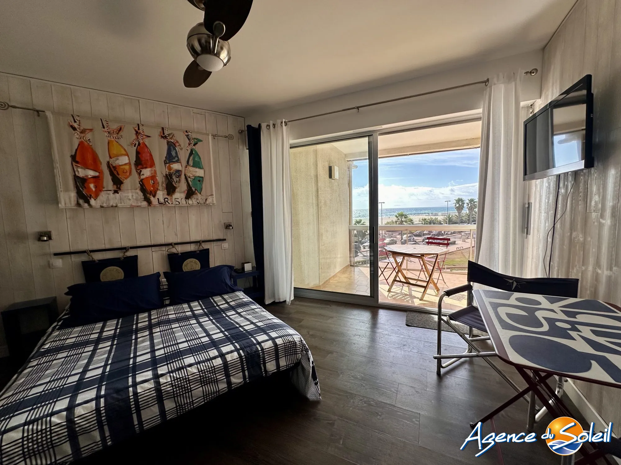 Studio rénové avec terrasse et vue mer à Canet Sud - Idéal investissement 
