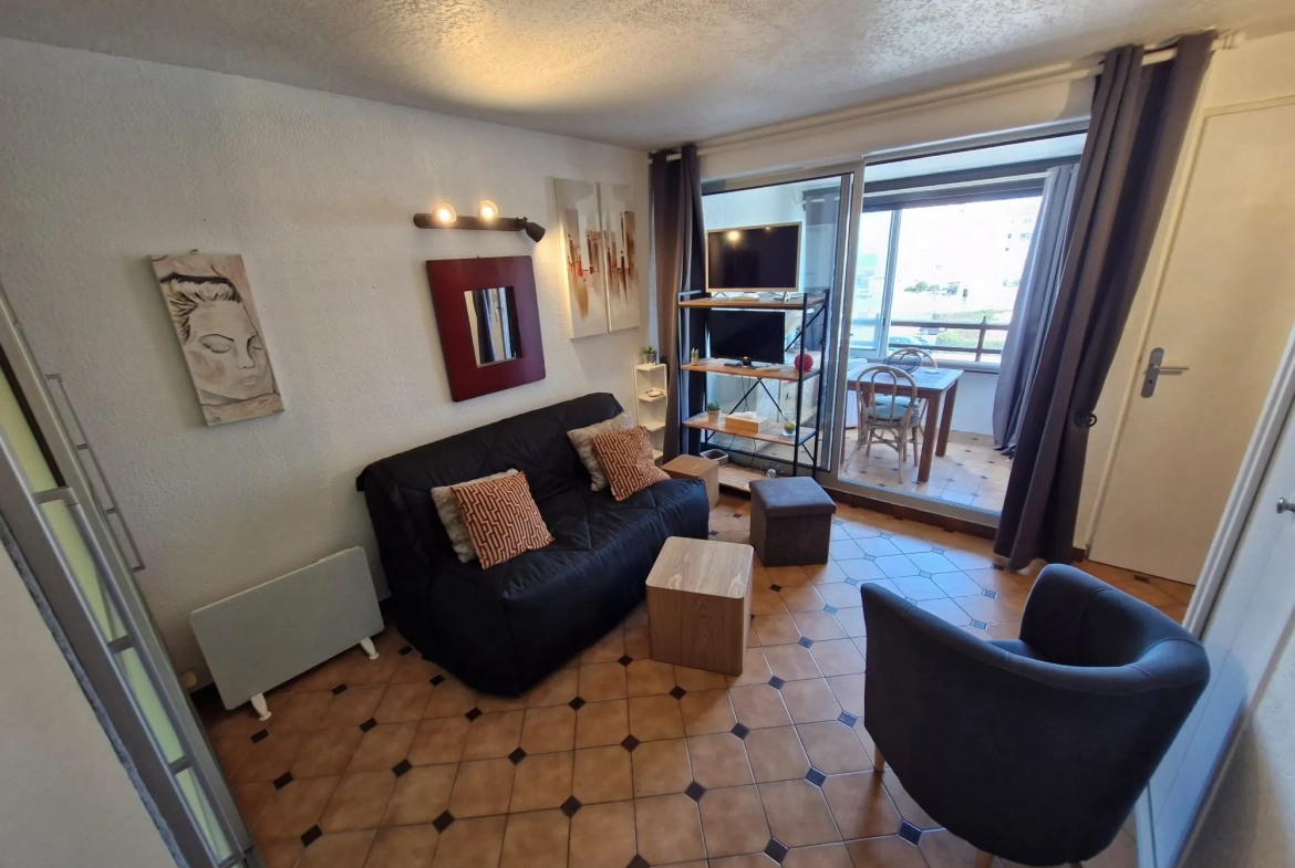 Studio cabine à vendre à Port Leucate proche plage avec parking privé 