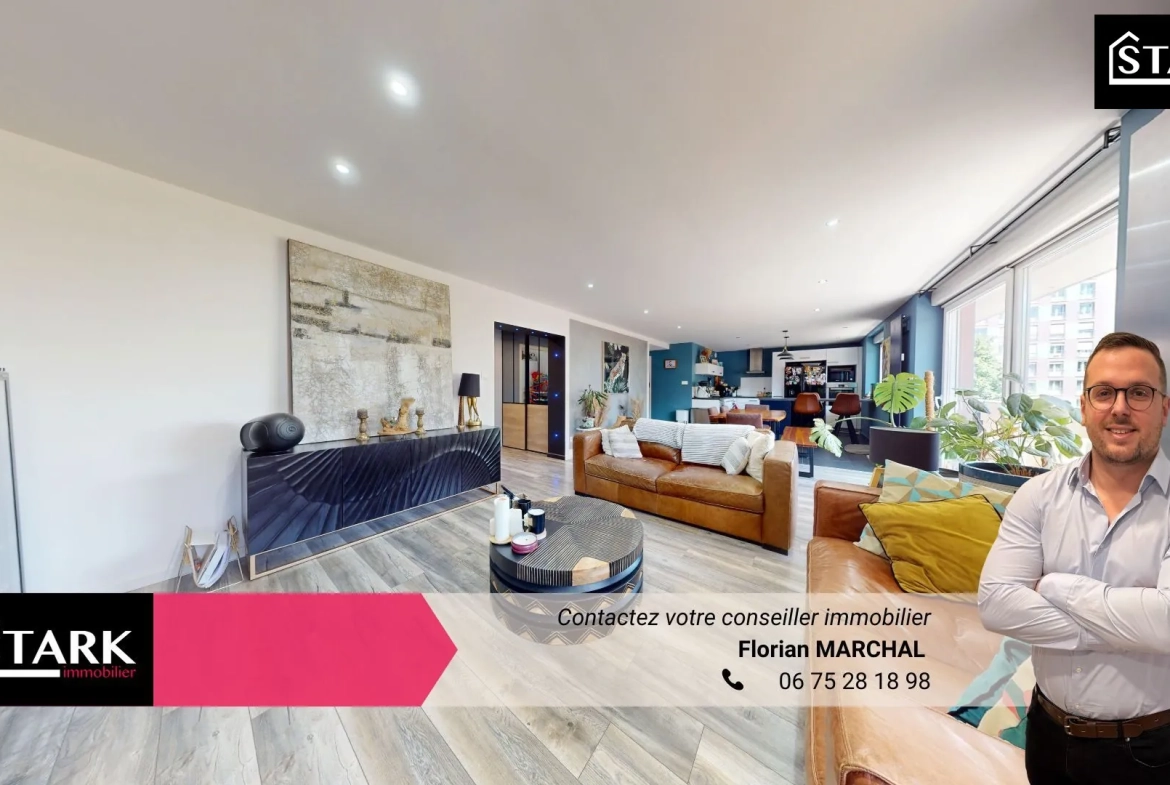 Appartement rénové de 90 m² au centre de Belfort avec balcon et parking 