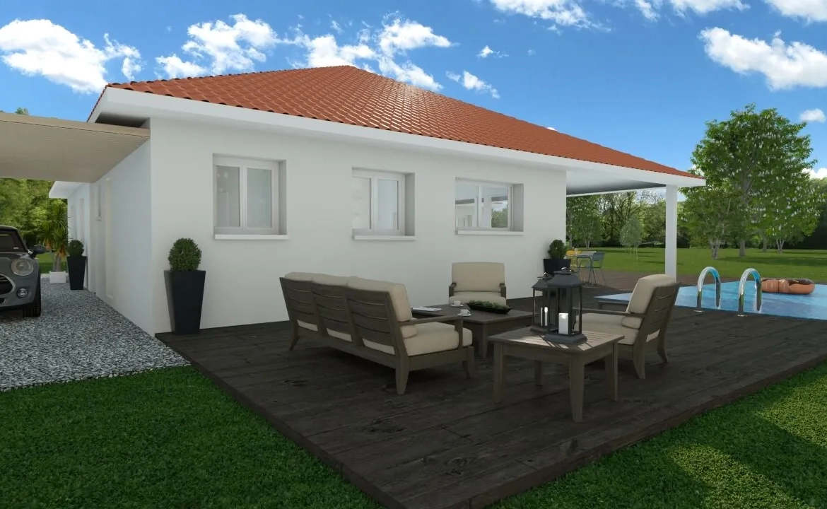 Maison neuve de 90 m² à Dolomieu, 3 chambres, jardin et construction écologique 
